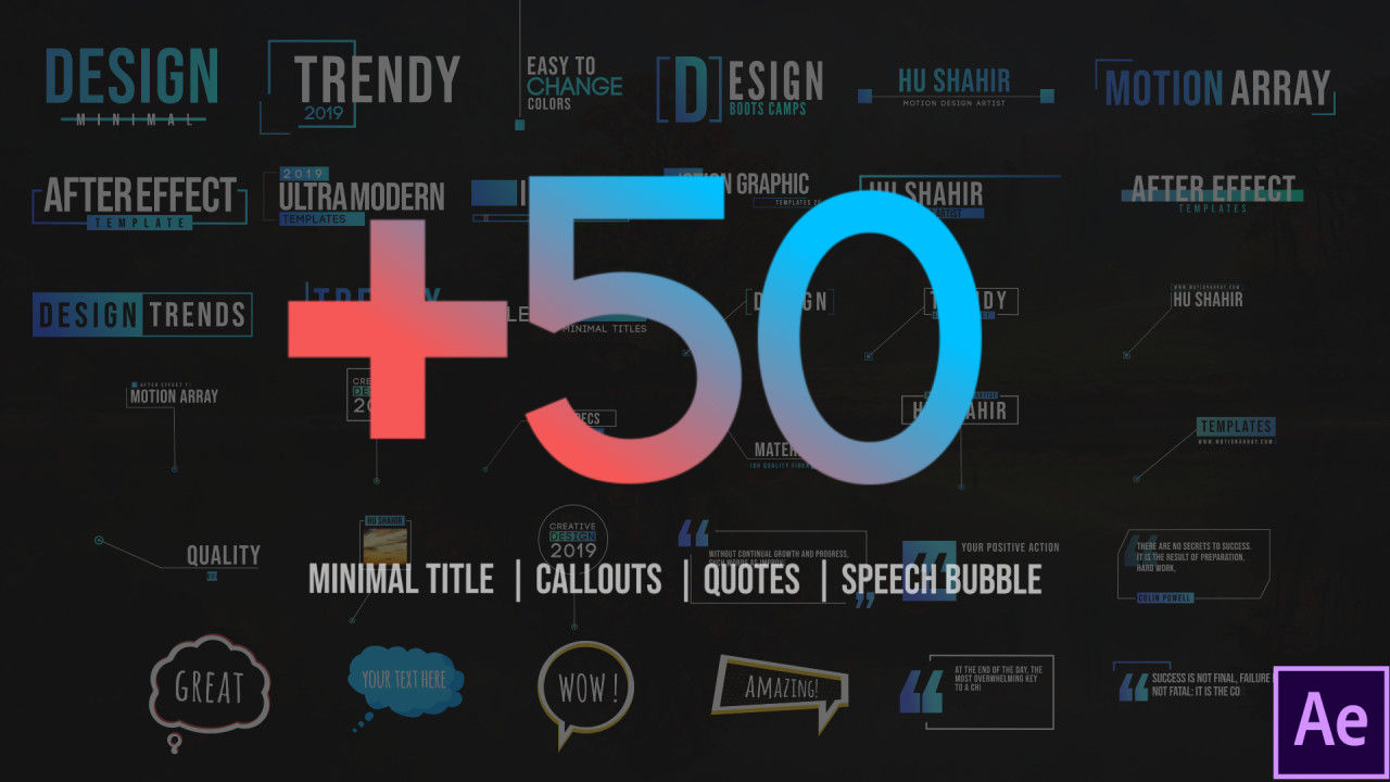 50组视频动态全屏标题字幕动画16设计素材网精选AE模板