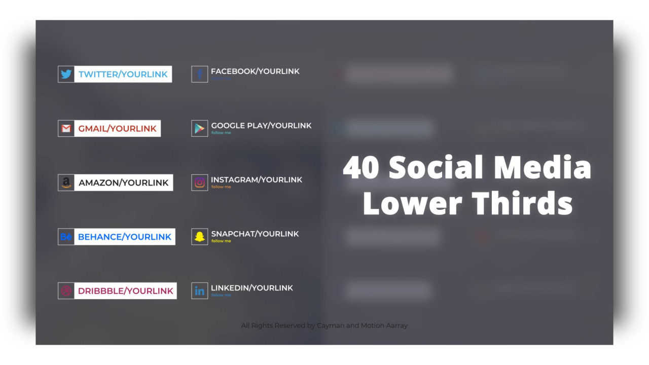 40个社交媒体下三分之一全屏标题亿图网易图库精选AE模板