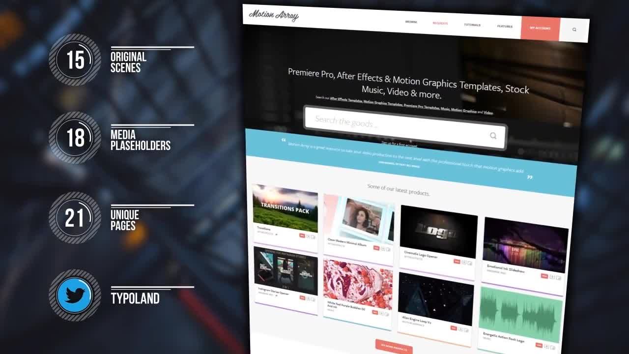 4K网站设计文本动画展示16设计素材网精选AE模板