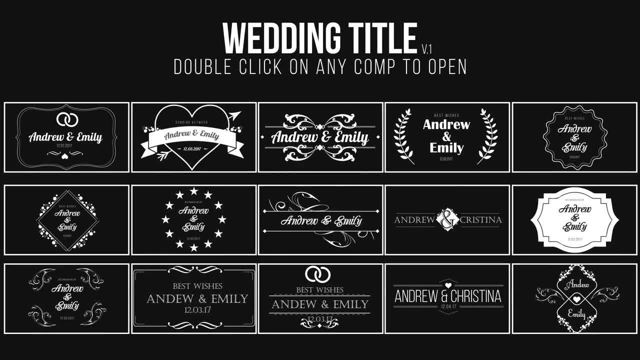多种美丽的婚礼标题亿图网易图库精选AE模板