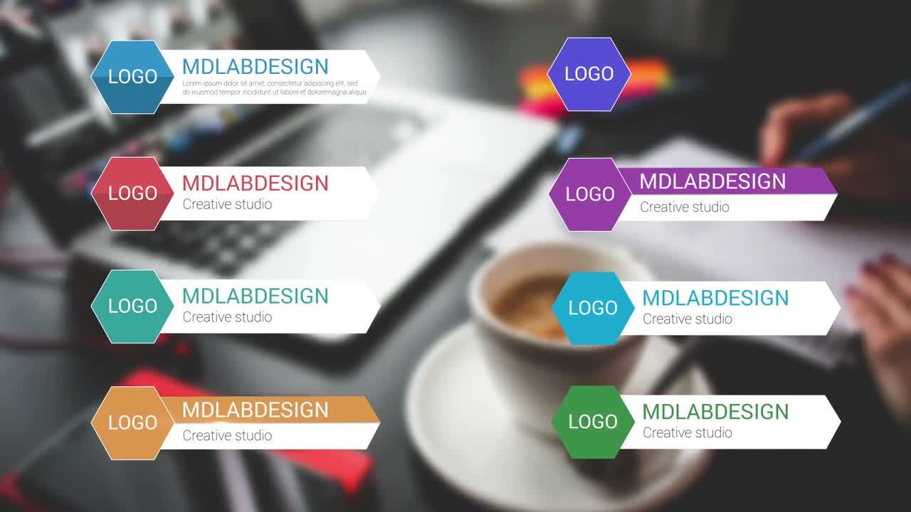 彩色菱形公司下三分之一标题16设计素材网精选AE模板