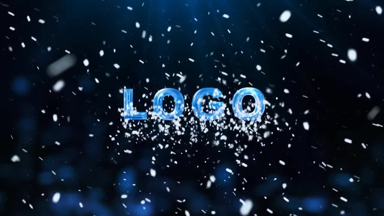 动态制作动画雪白颗粒圣诞节专属logo 普贤居精选AE模板