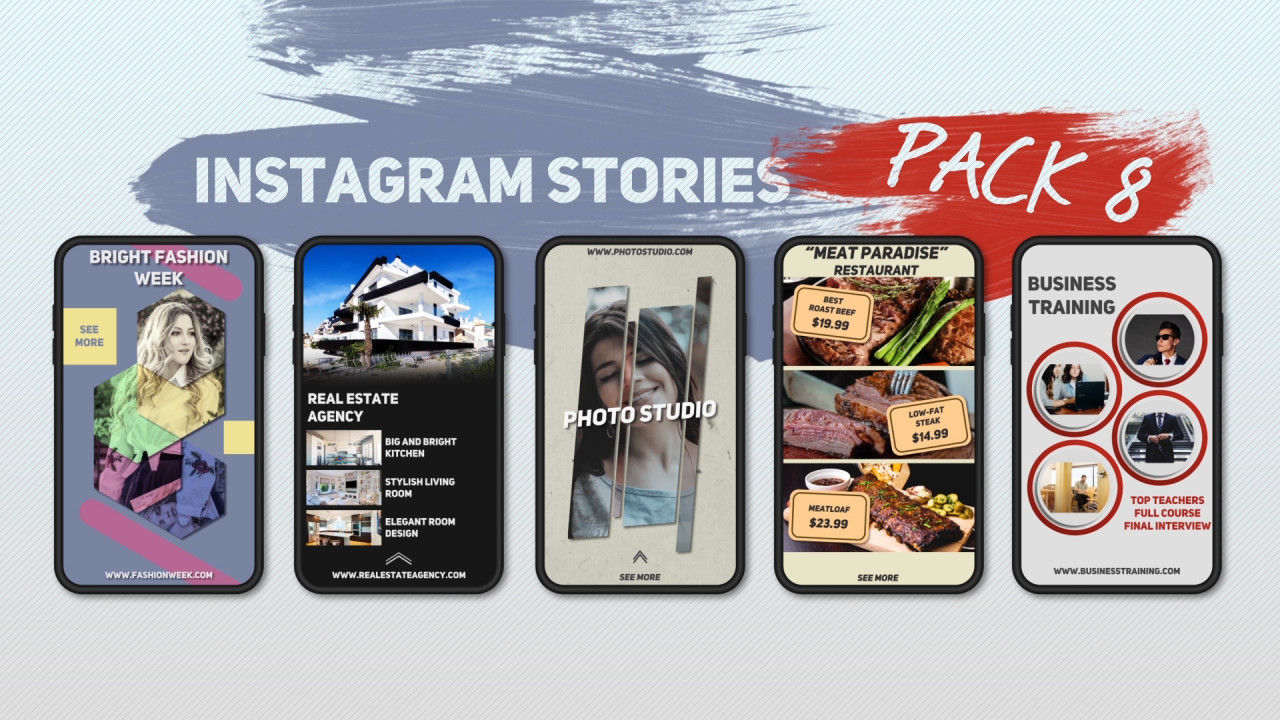 5个Instagram故事16设计素材网精选AE模板
