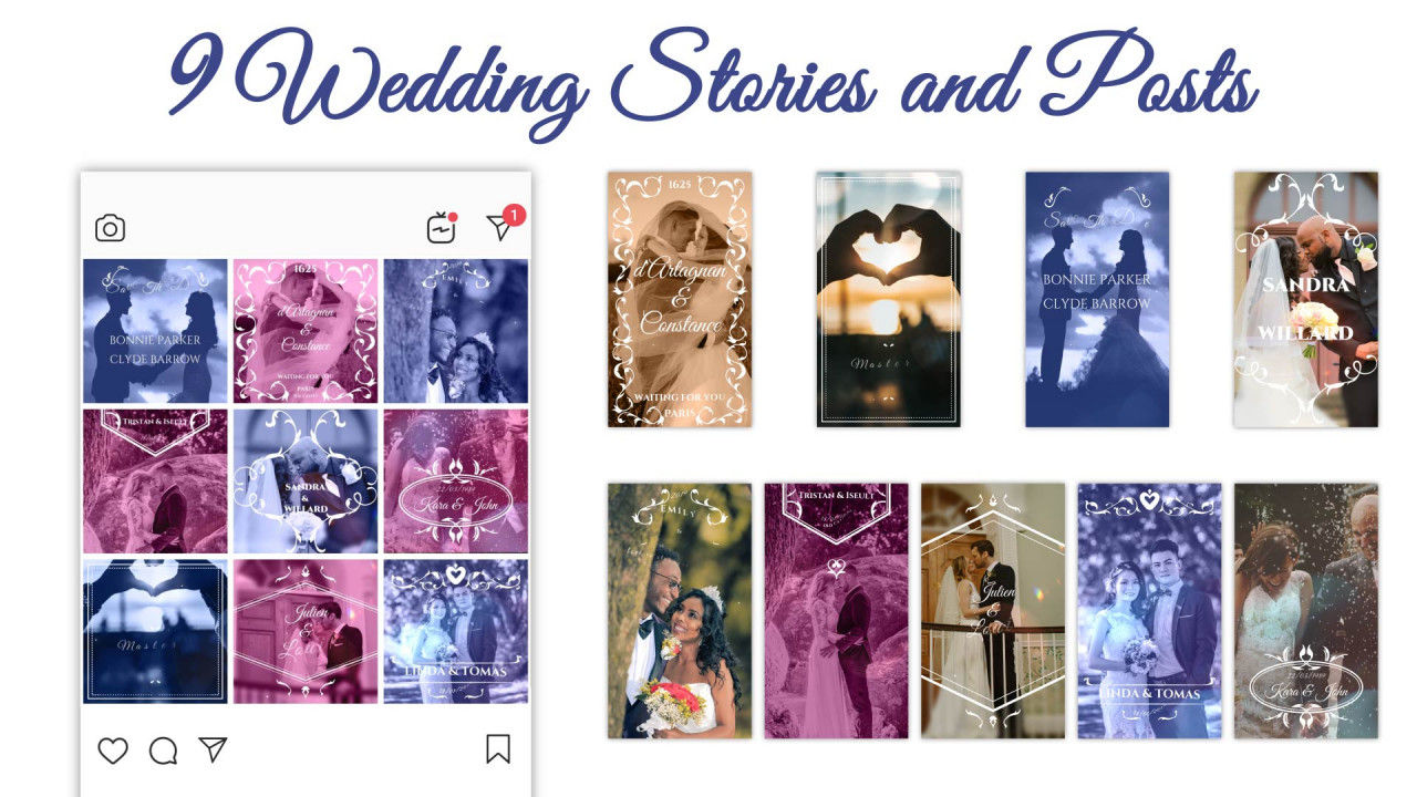 婚礼故事和帖子效果素材天下精选AE模板