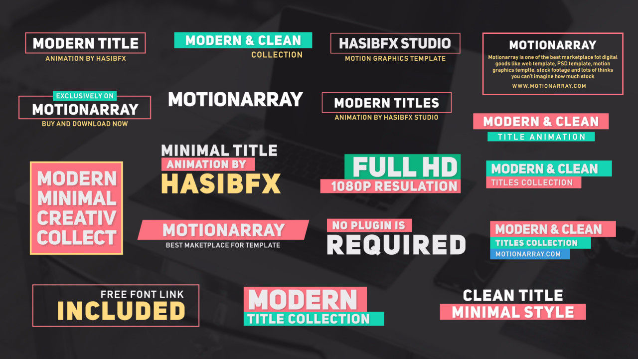15个独特的现代风格文字标题动画16设计素材网精选AE模板