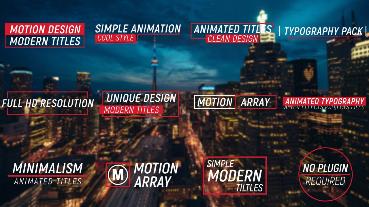 12个干净优雅简单的全屏标题动画16设计素材网精选AE模板