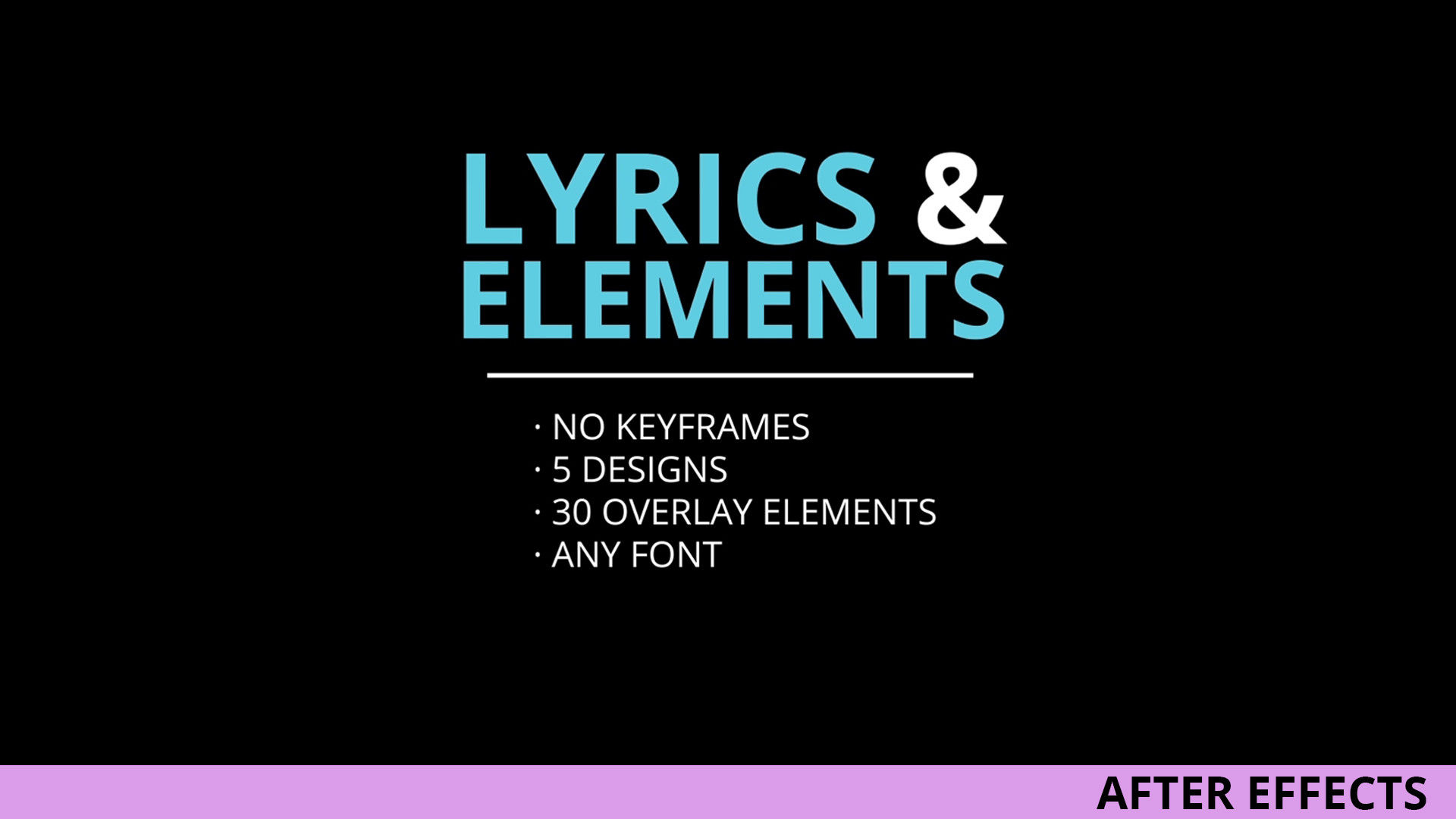 简洁干净创意的歌词元素16设计素材网精选AE模板