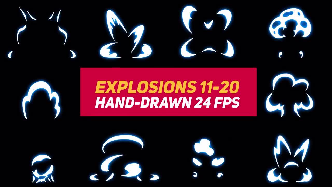 10个华丽的手绘爆炸液体元素动画素材中国精选AE模板