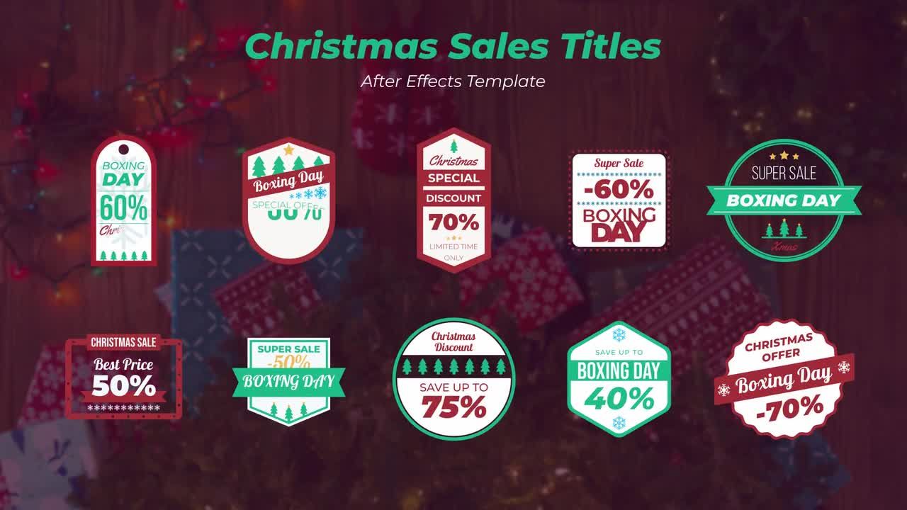 干净有趣创意的圣诞节促销标题动画亿图网易图库精选AE模板