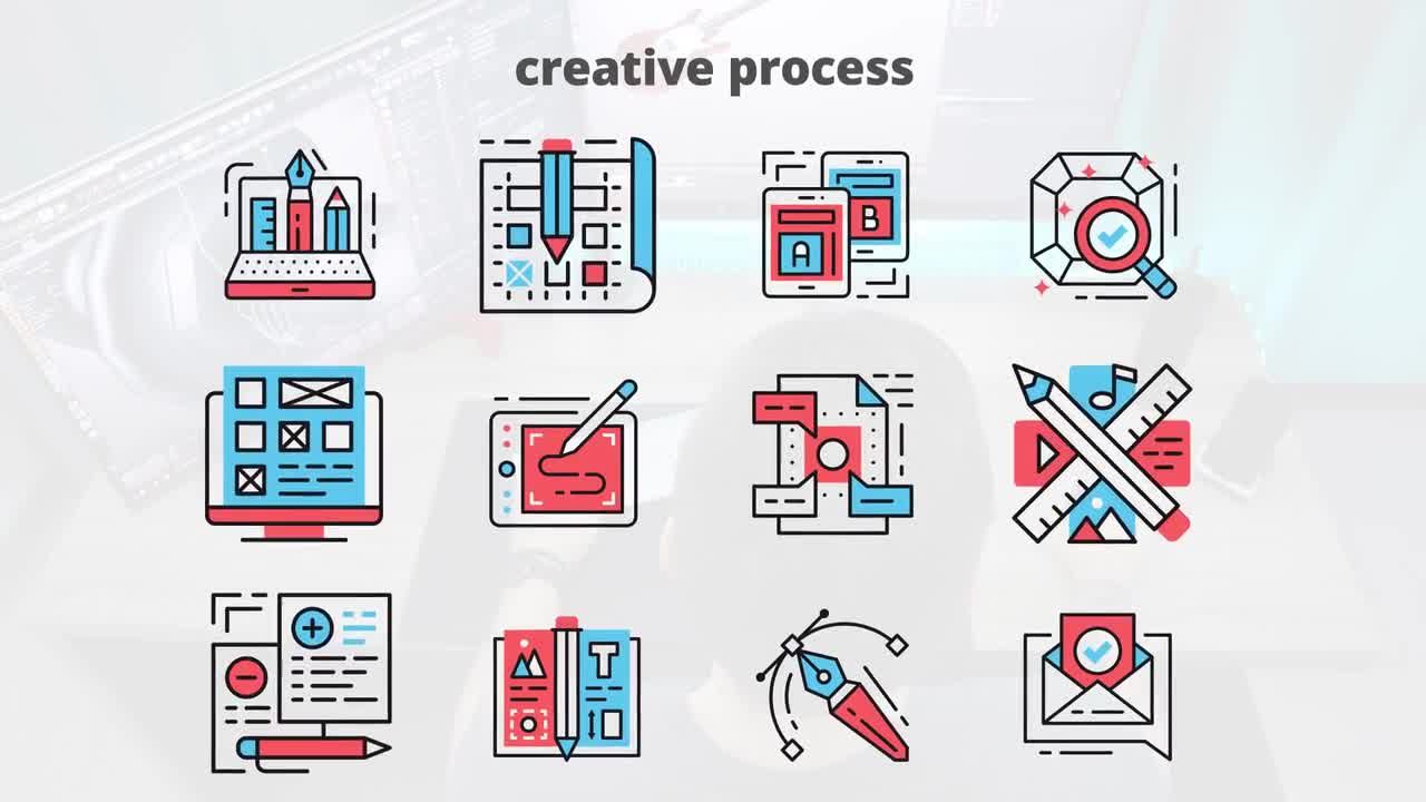 创作过程–平面动画图标素材中国精选AE模板