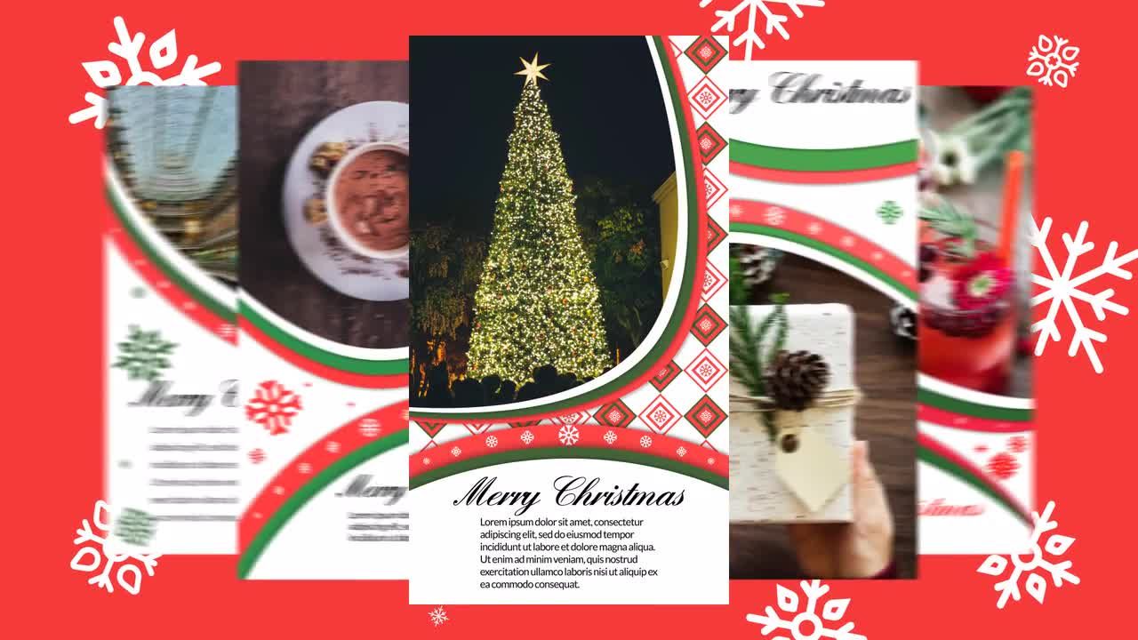 时尚明亮创意的圣诞元素Instagram故事16设计素材网精选AE模板