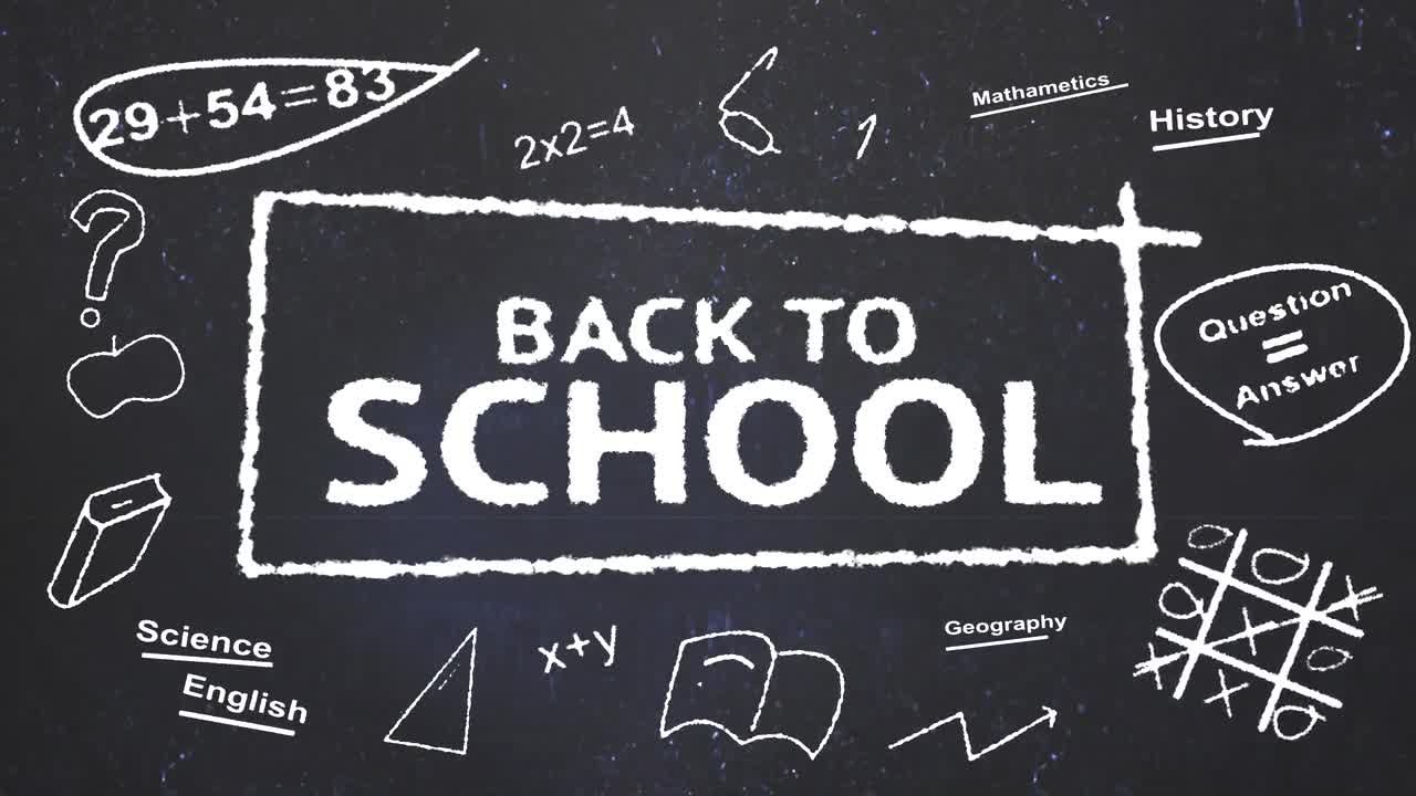 黑板设计的回到学校宣传动画普贤居精选AE模板