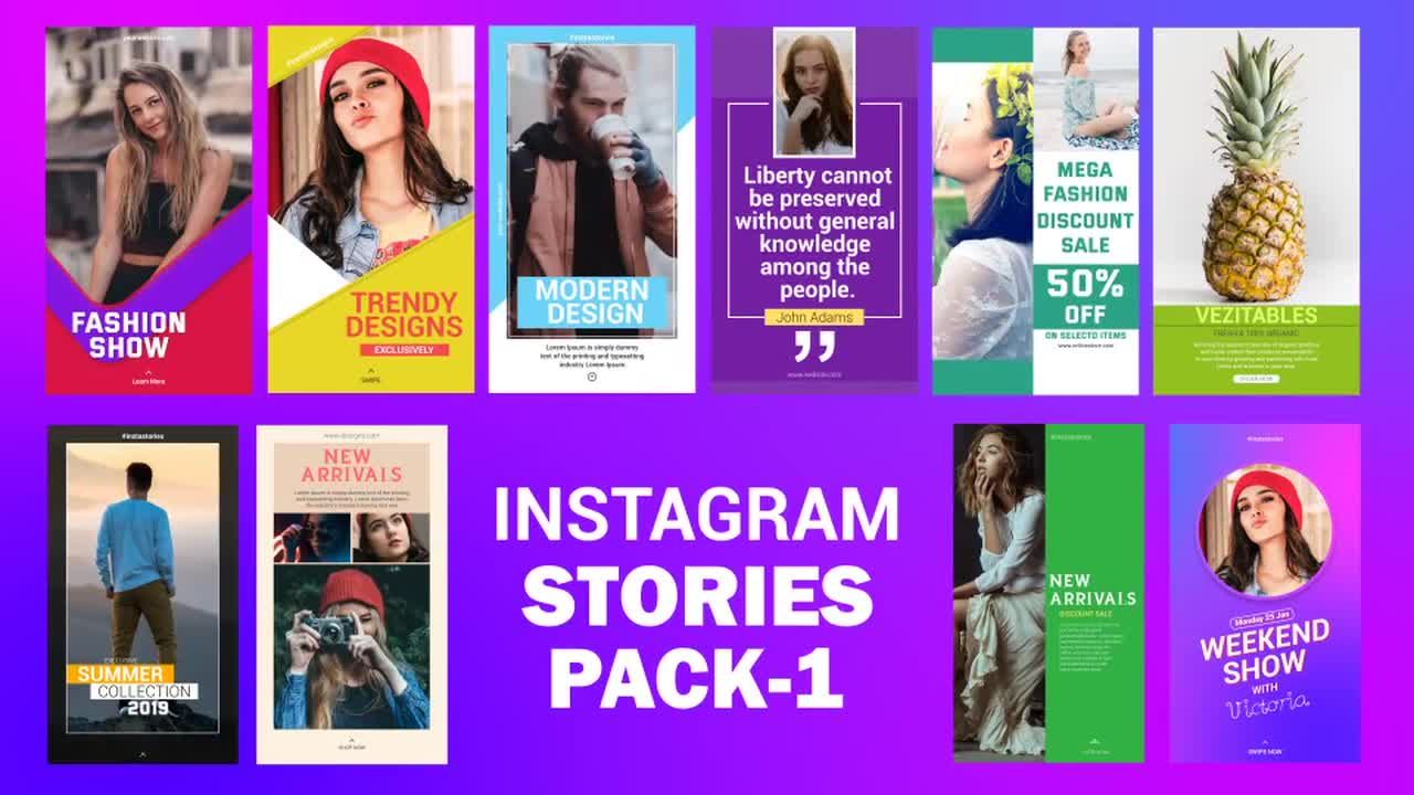 10个引人注目的Instagram故事包16设计素材网精选AE模板