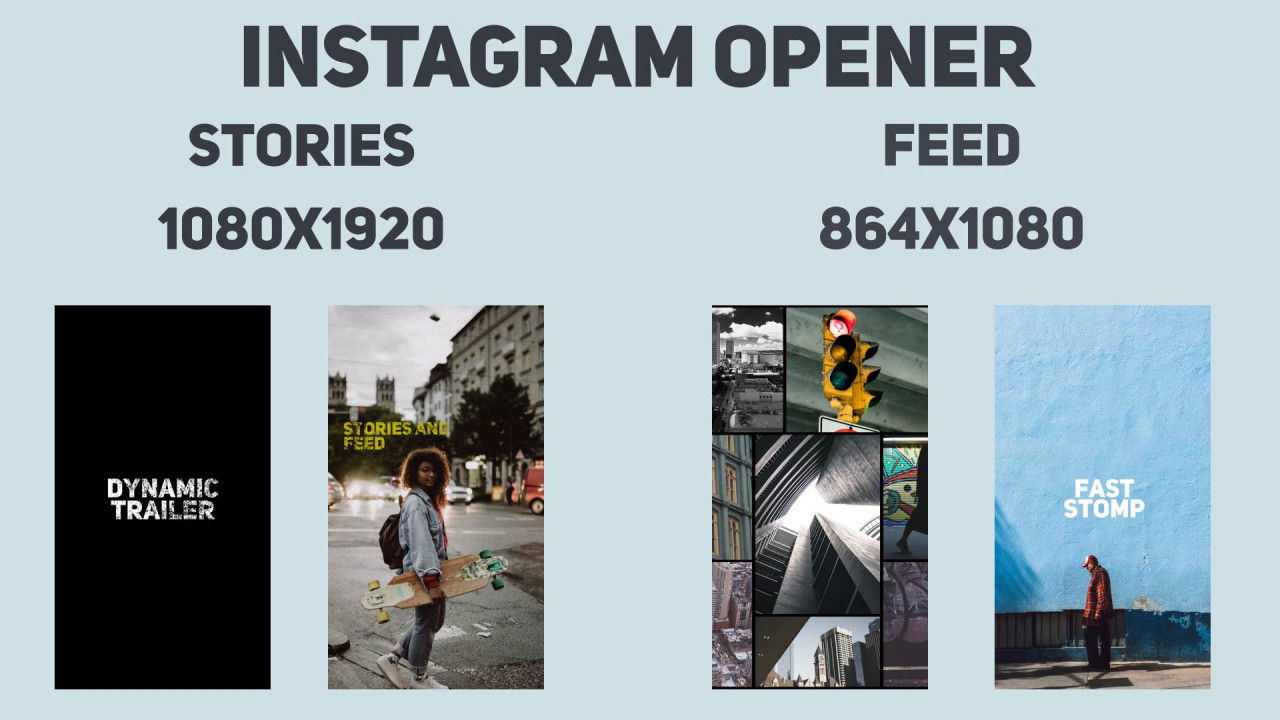 4个Instagram开瓶器时尚幻灯片16图库精选AE模板