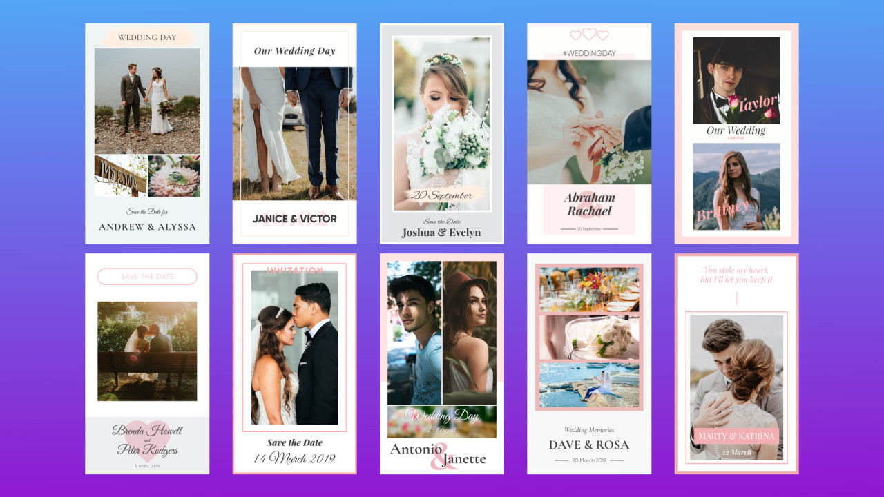 10个婚礼Instagram故事16图库精选AE模板