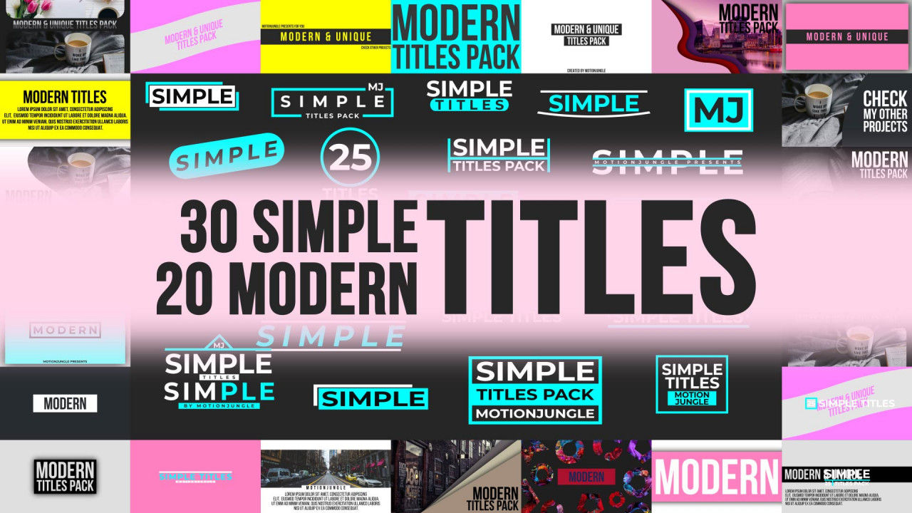 20个现代和30个简单的标题动画16图库精选AE模板