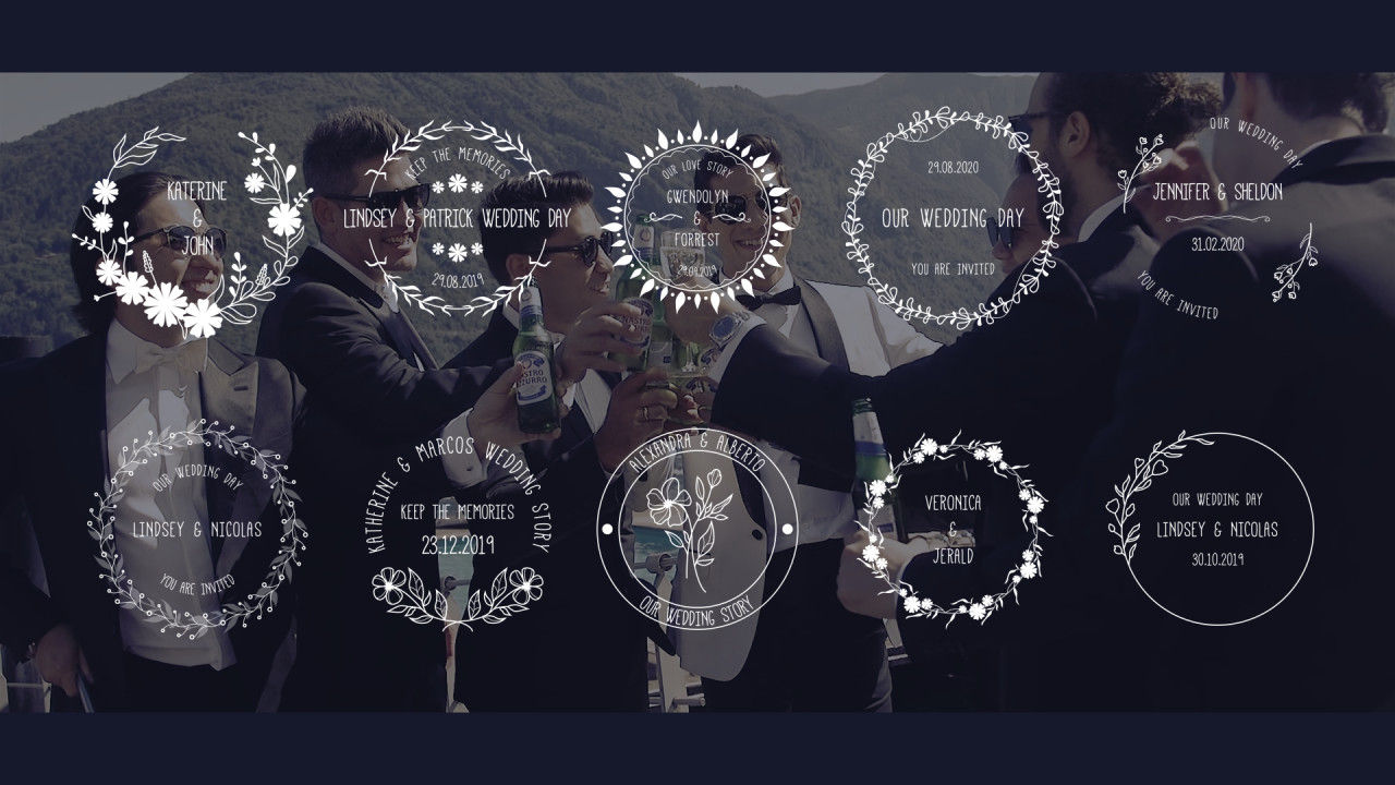时尚婚礼标题动画亿图网易图库精选AE模板
