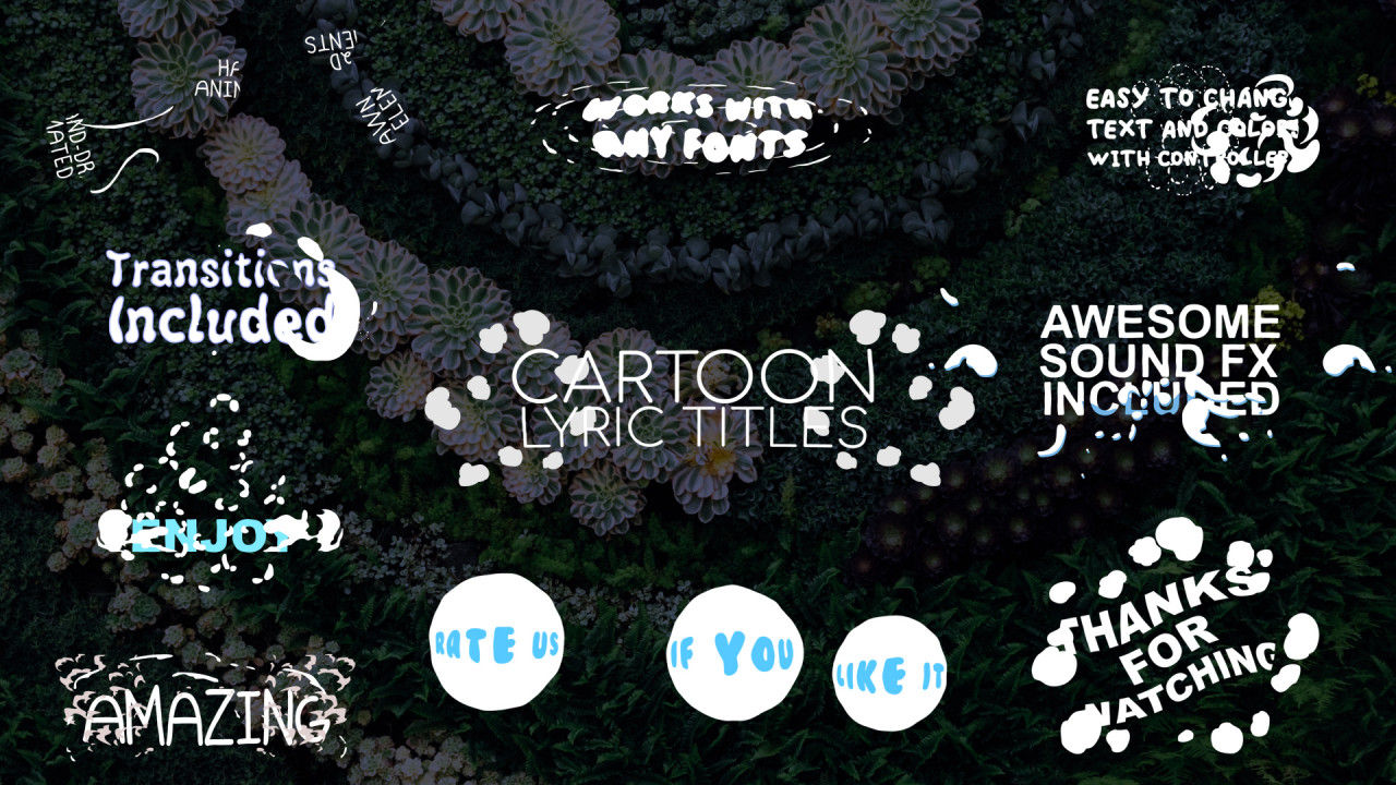 2D卡通歌词标题亿图网易图库精选AE模板