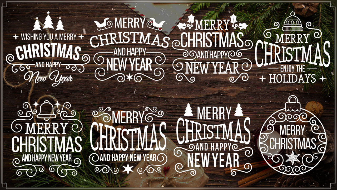 8个圣诞快乐全屏标题动画16设计素材网精选AE模板