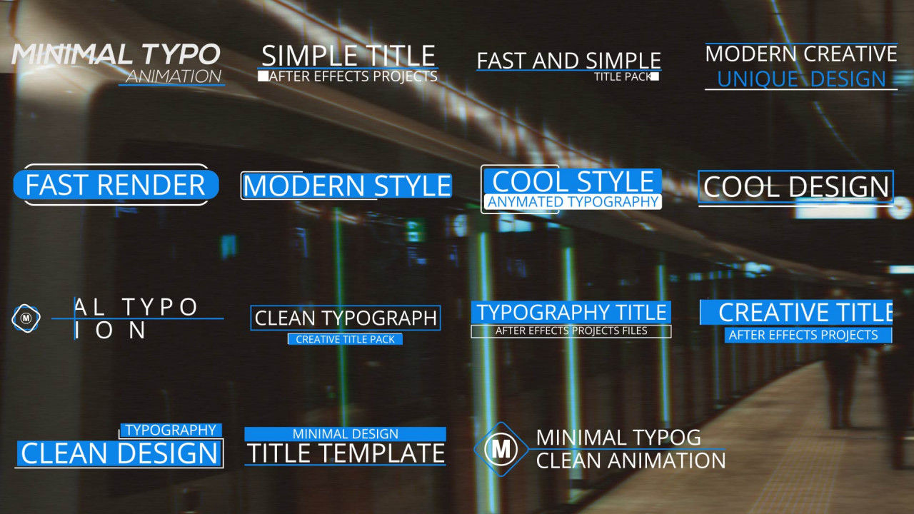 15个专业设计全屏标题动画16设计素材网精选AE模板