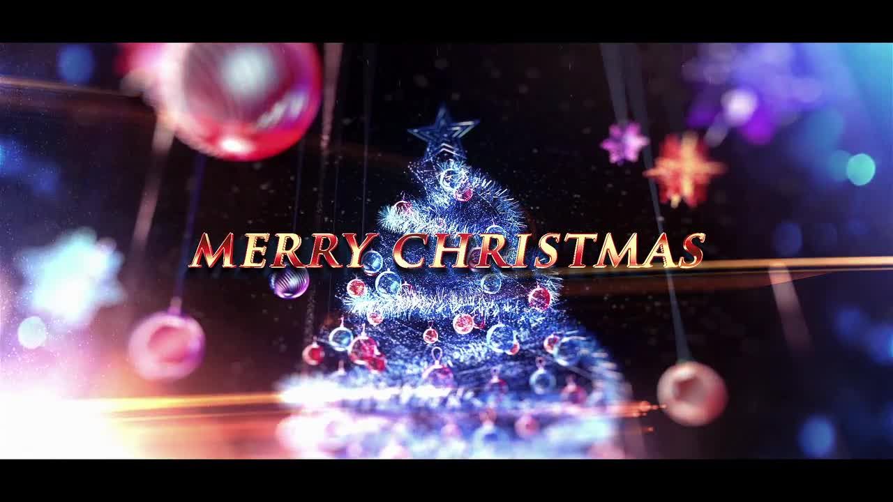 时尚的圣诞场景和闪亮文字动画素材天下精选AE模板