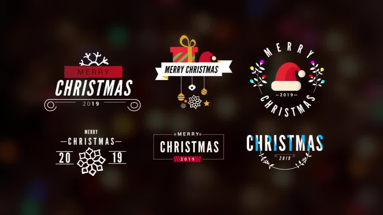 动态的圣诞节全屏标题动画16图库精选AE模板