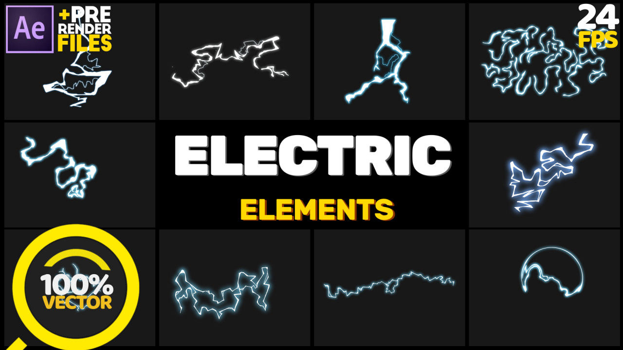 创意炫酷有趣能量元素16图库精选AE模板