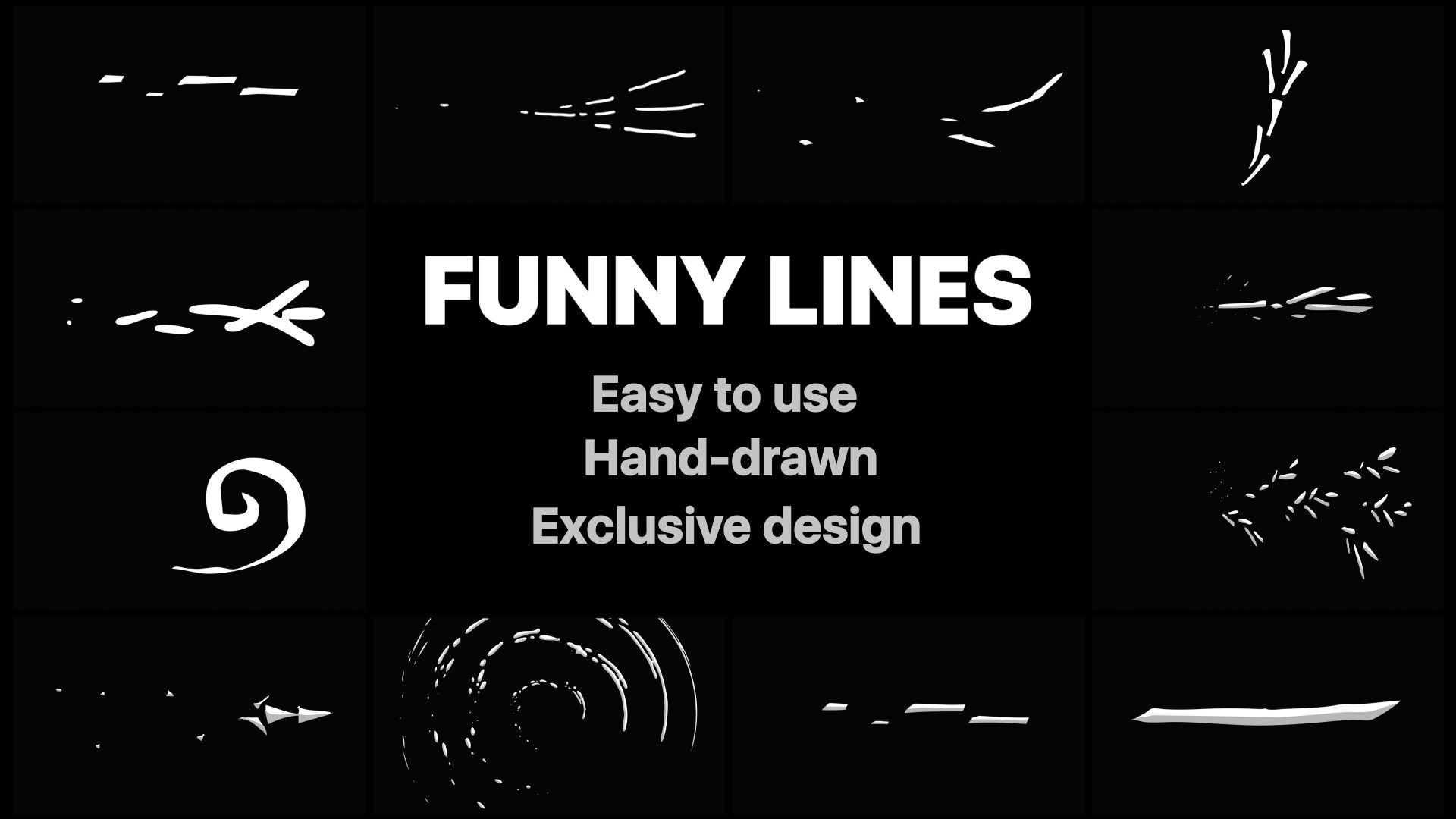 12个独特设计的Flash动画和有趣的线条16设计素材网精选AE模板