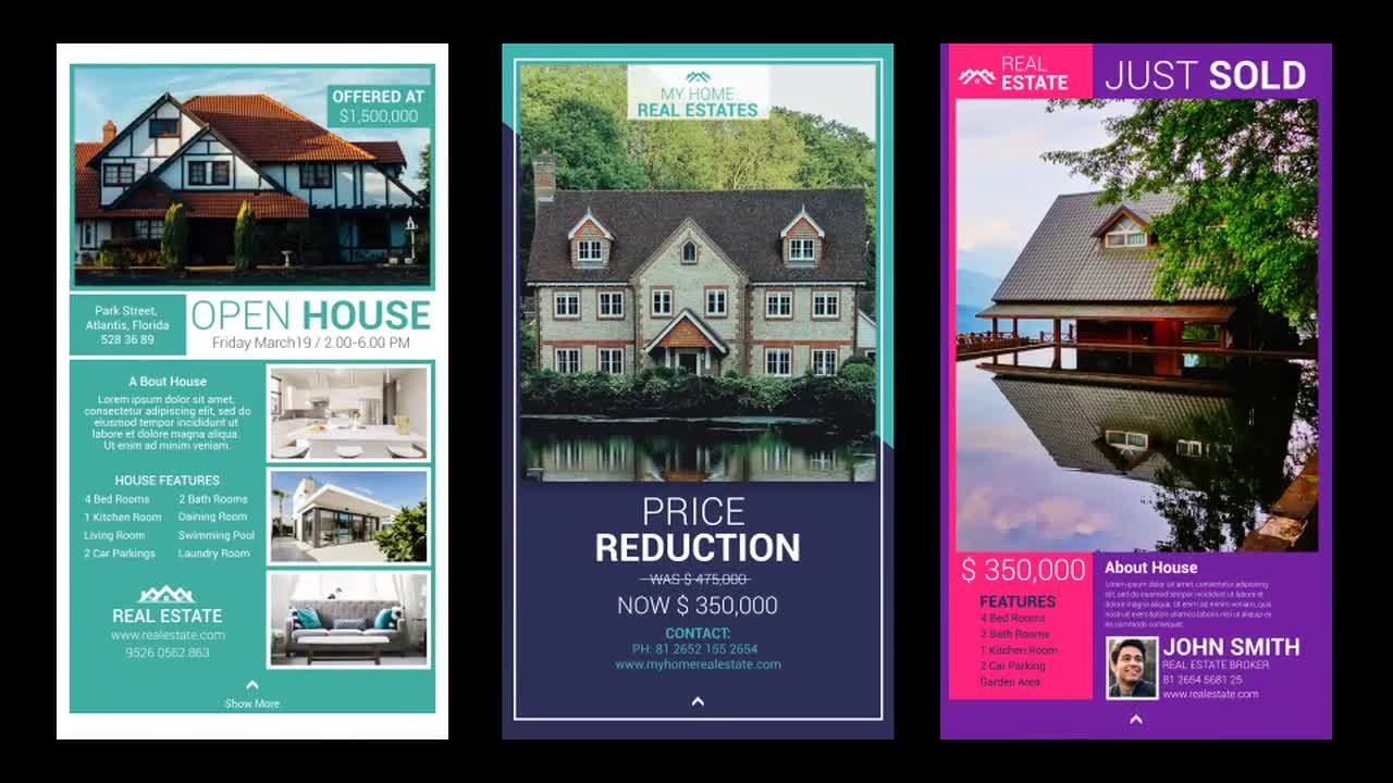 6个房地产Instagram故事16设计素材网精选AE模板