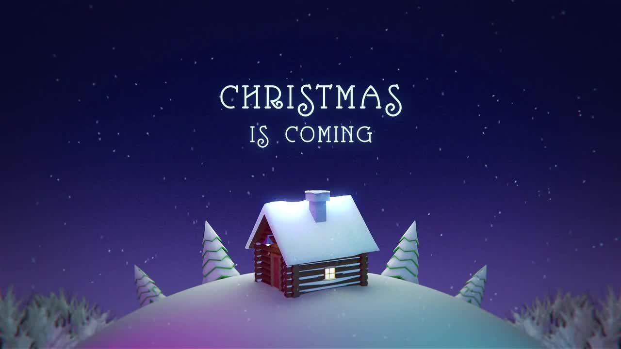 动画3D场景圣诞节主题星球普贤居精选AE模板