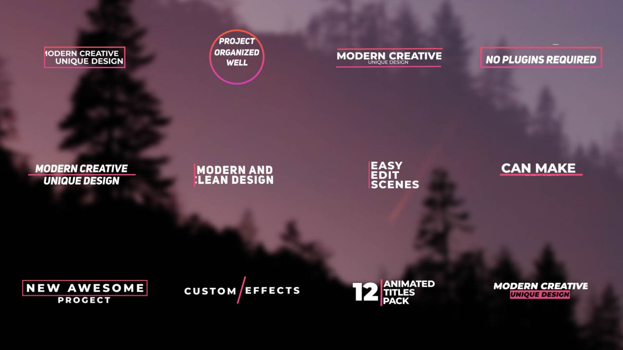 12个色彩鲜艳的全屏标题动画16设计素材网精选AE模板