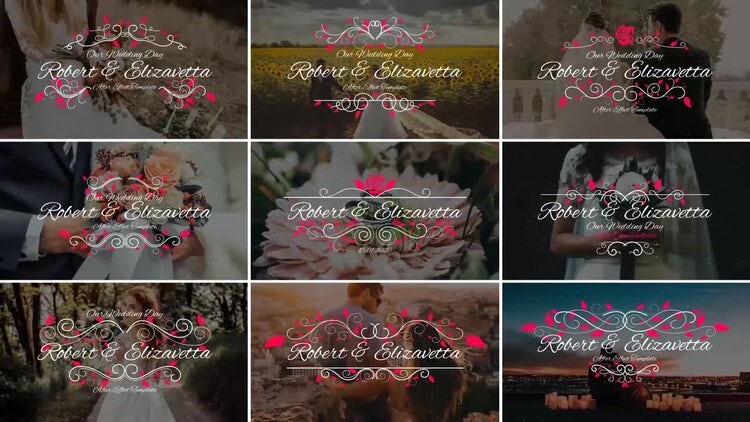 9个时尚精美的婚礼主题标题素材天下精选AE模板