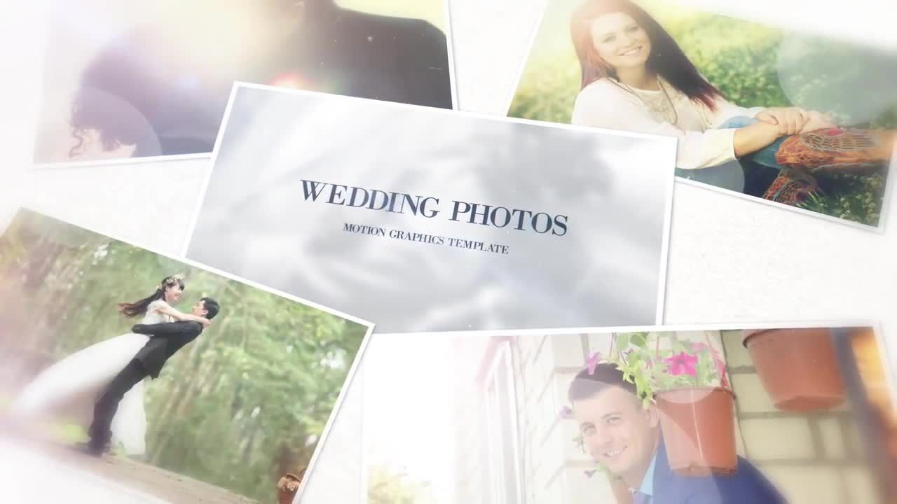 简单可爱的婚礼照片展示素材天下精选AE模板