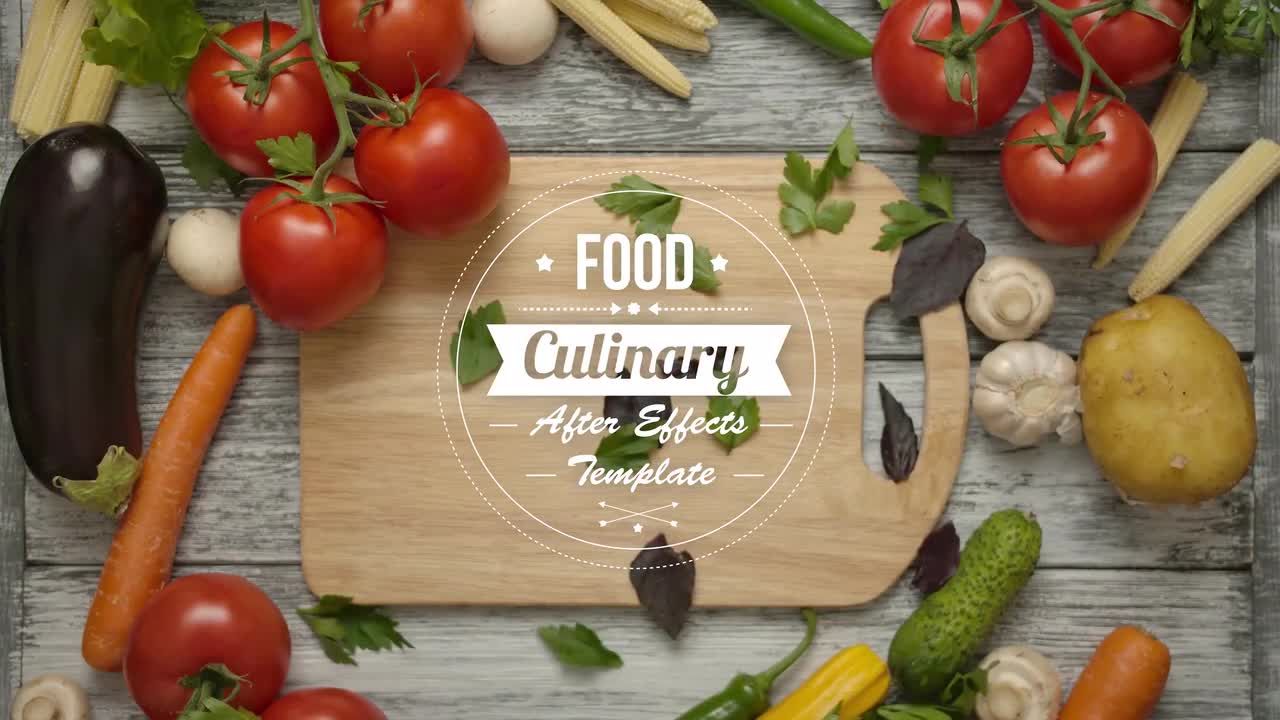 烹饪食物开场标题动画素材中国精选AE模板