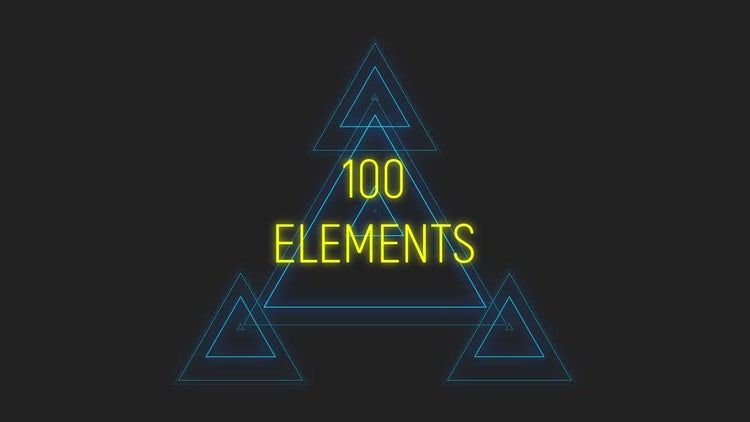 100个梦幻般霓虹灯发光元素动态动画16图库精选AE模板