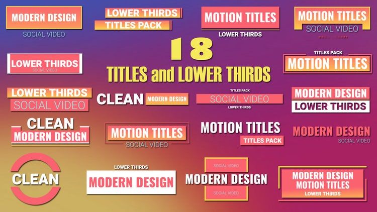 现代标题字幕条动画集16图库精选AE模板