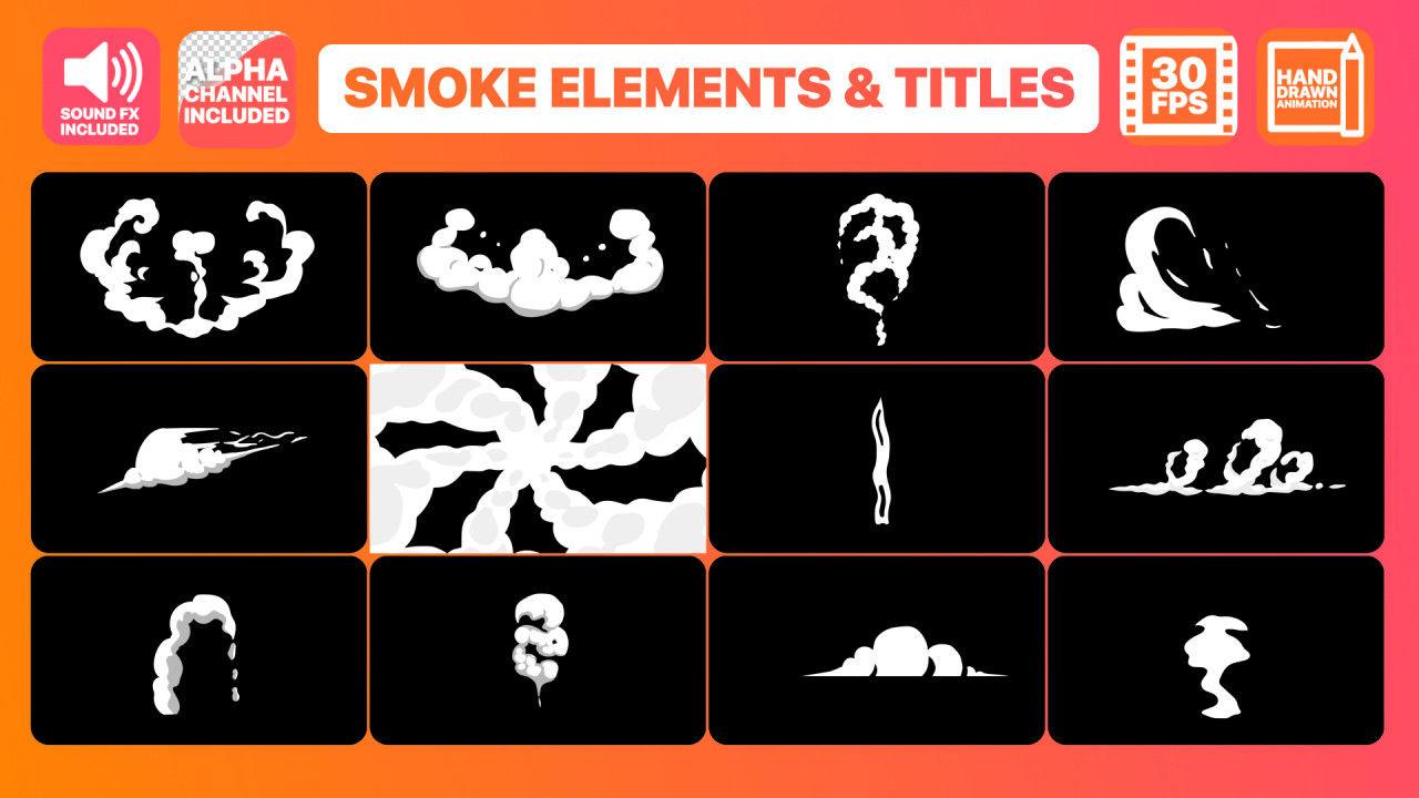 烟雾动画特效转场素材中国精选AE模板