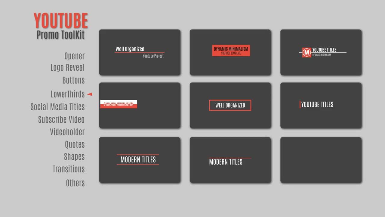 YouTube宣传工具包16设计素材网精选AE模板