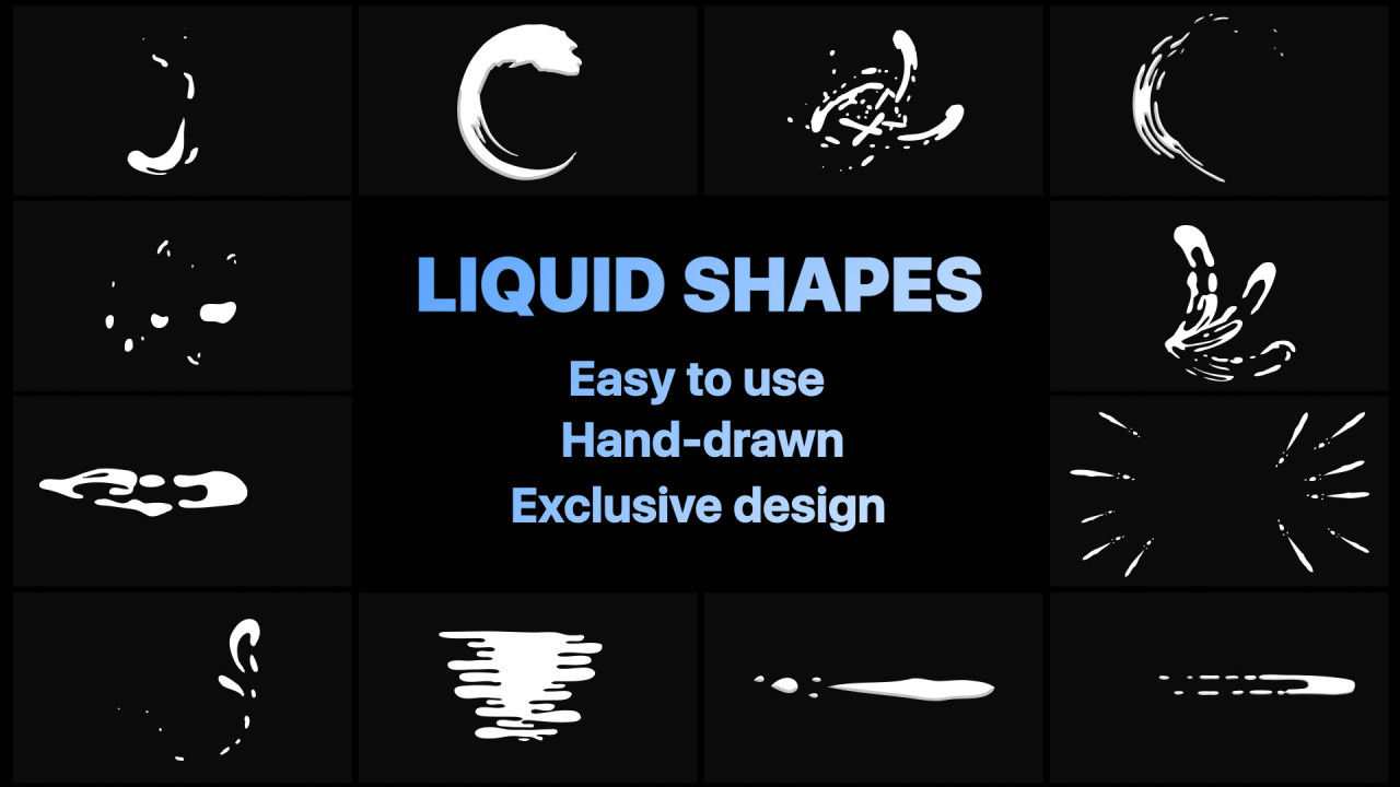 12个独特有趣活力的液体形状元素素材天下精选AE模板