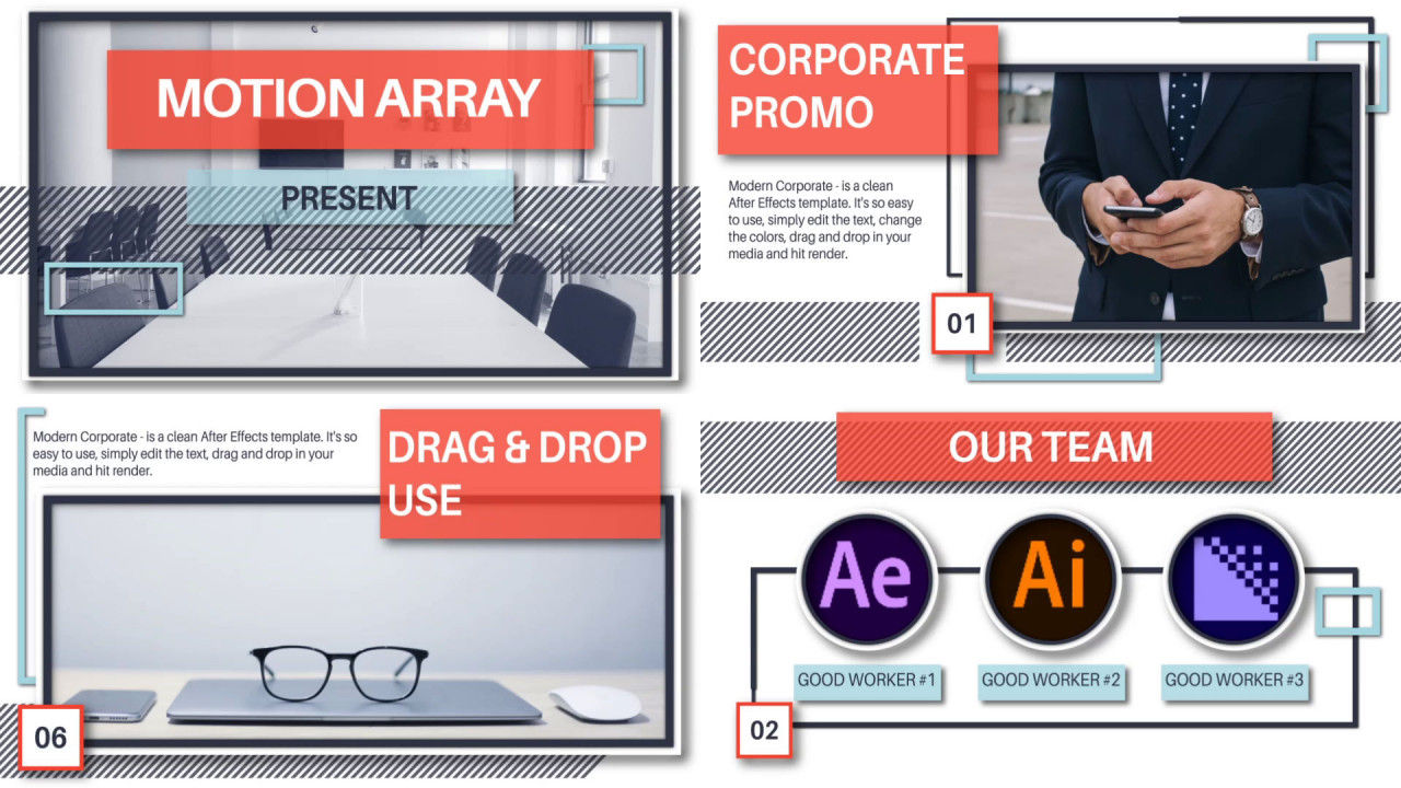 企业演示文稿16设计素材网精选AE模板