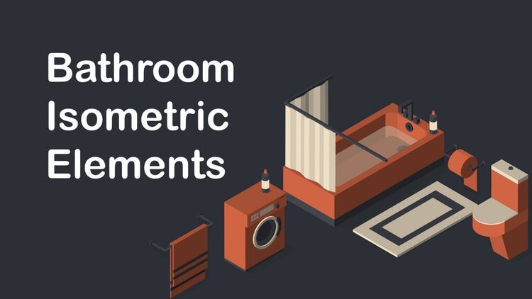 简洁大方的浴室元素图标16设计素材网精选AE模板