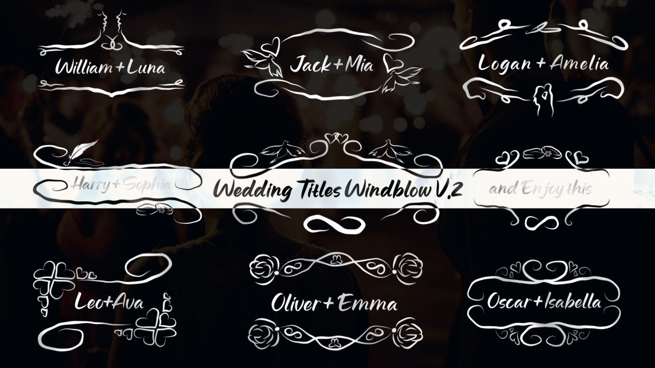 华丽干净创意的婚礼全屏标题16图库精选AE模板