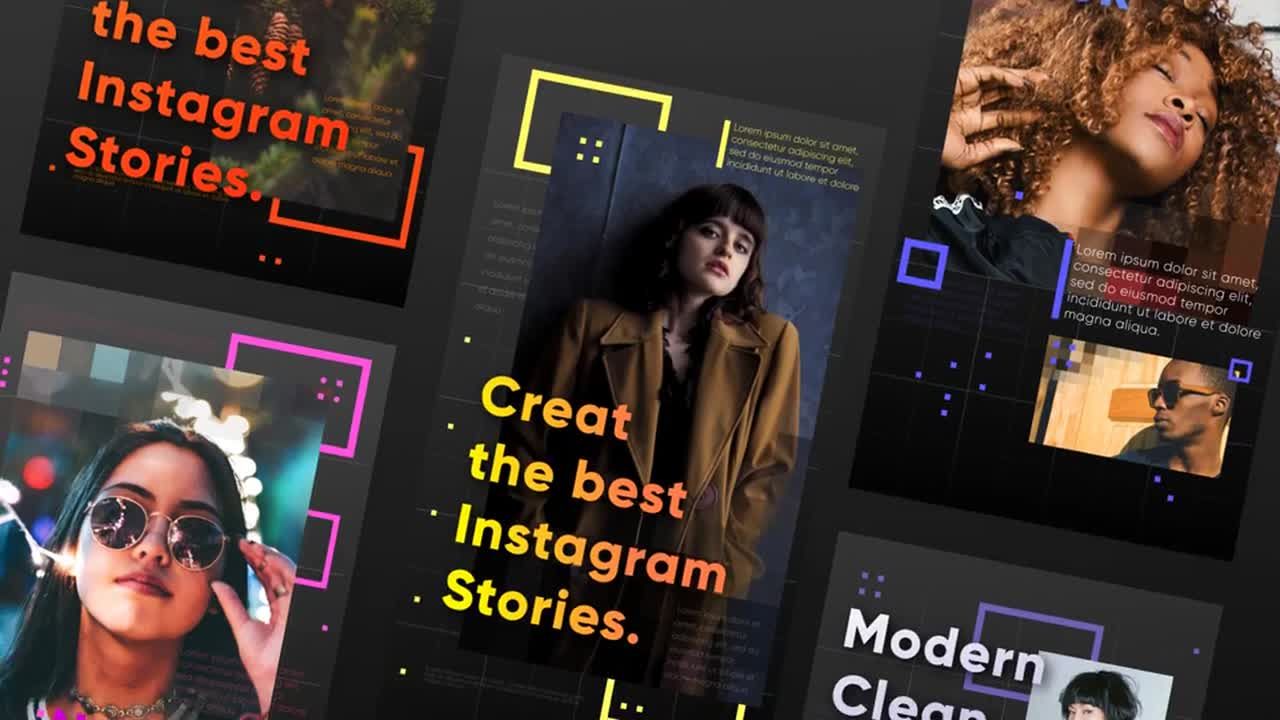 5个动画效果优雅的Instagram故事素材天下精选AE模板