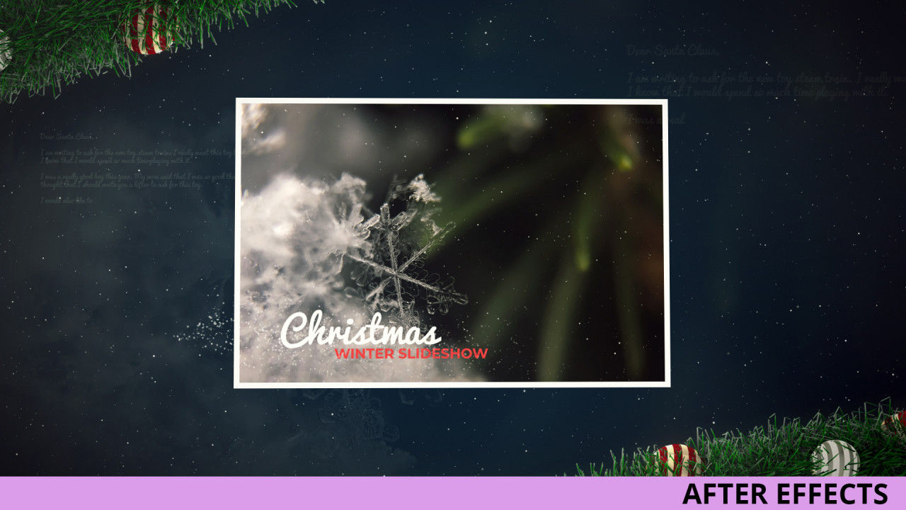 冬季圣诞幻灯片亿图网易图库精选AE模板