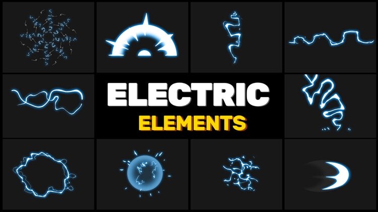 10个动感活力的能量动画元素普贤居精选AE模板