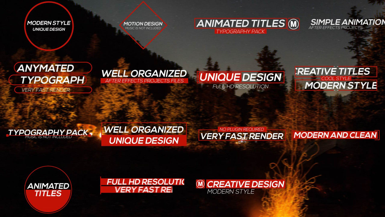 15个专业设计的全屏标题动画16设计素材网精选AE模板