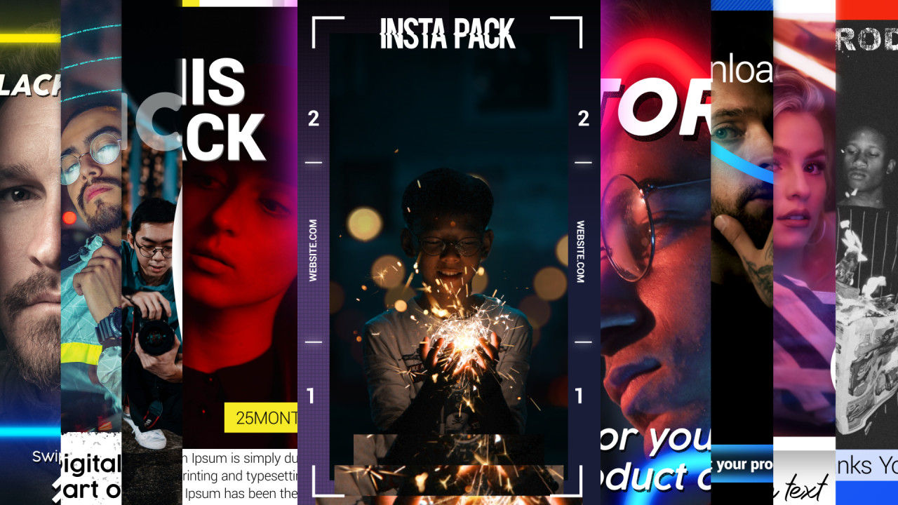 9个独特设计的Instagram故事16设计素材网精选AE模板