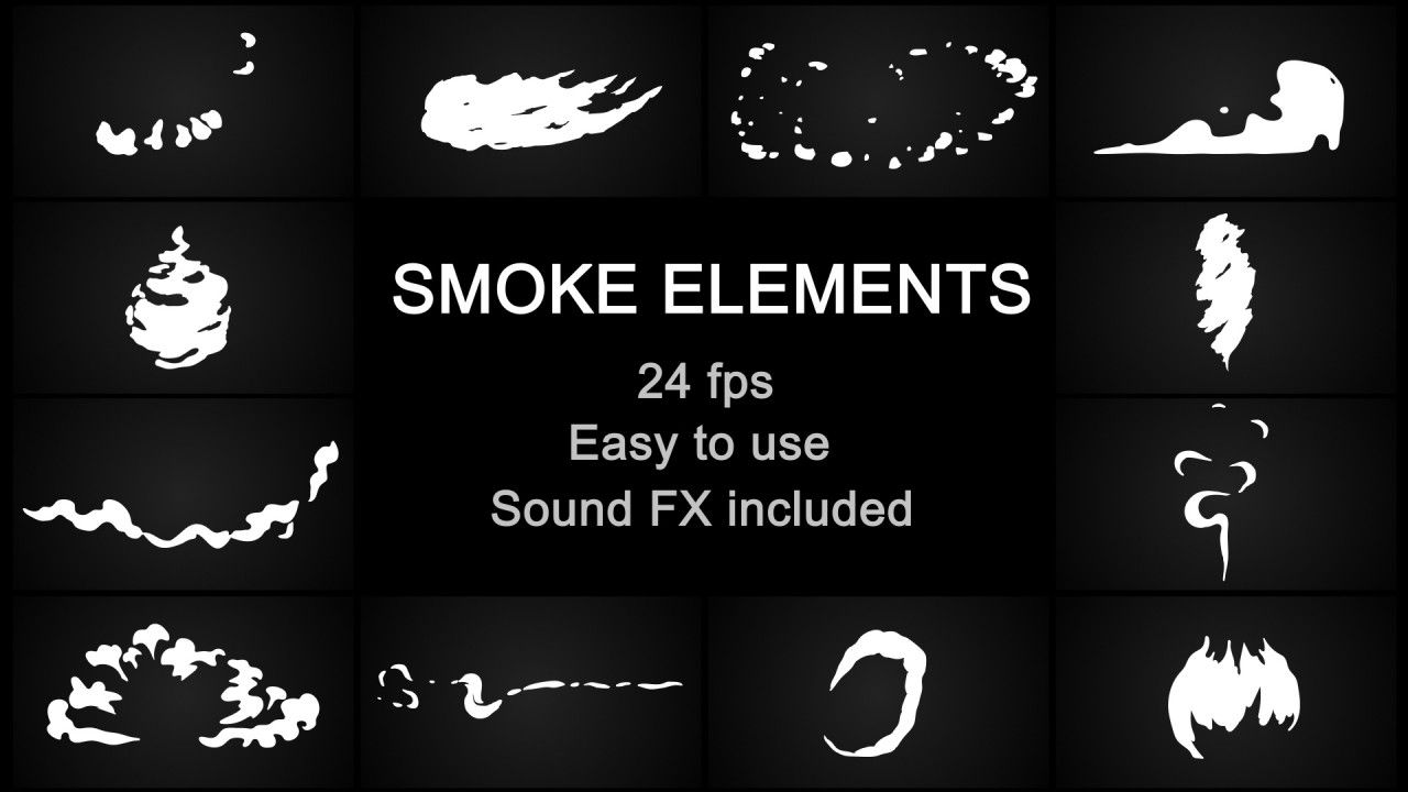 Flash FX卡通烟雾16图库精选AE模板