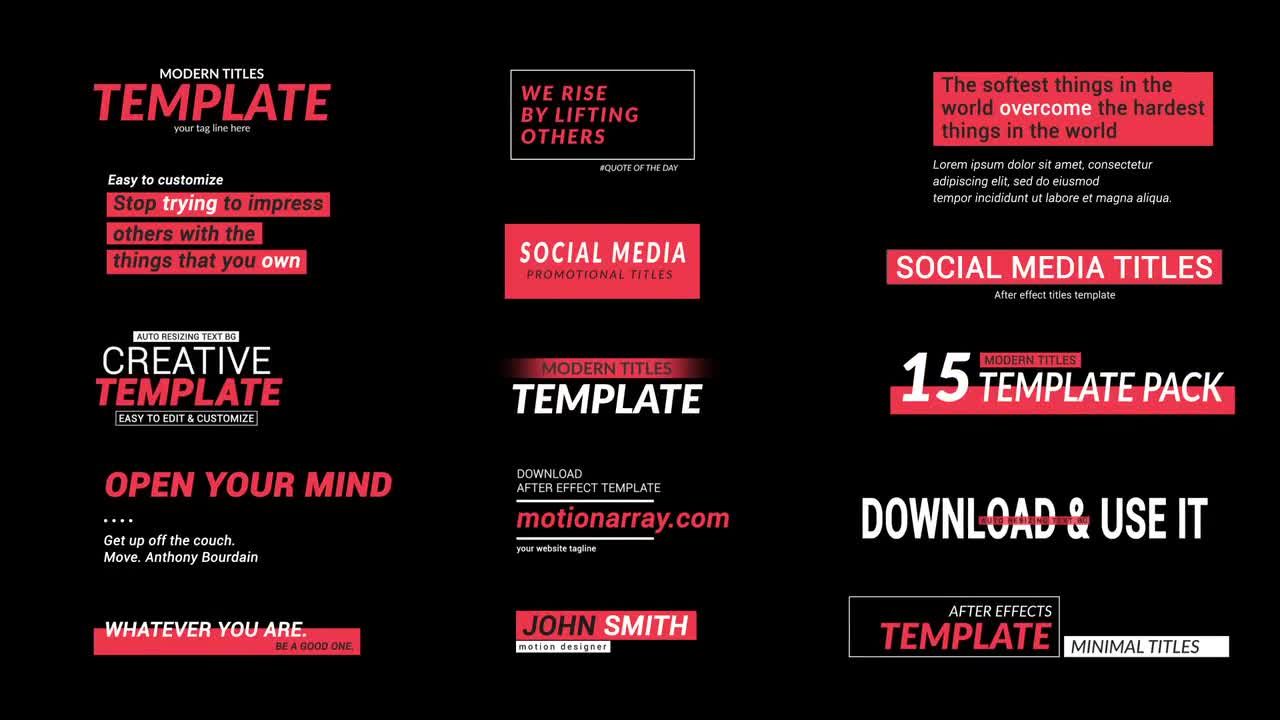 15个独特设计的社交媒体标题普贤居精选AE模板