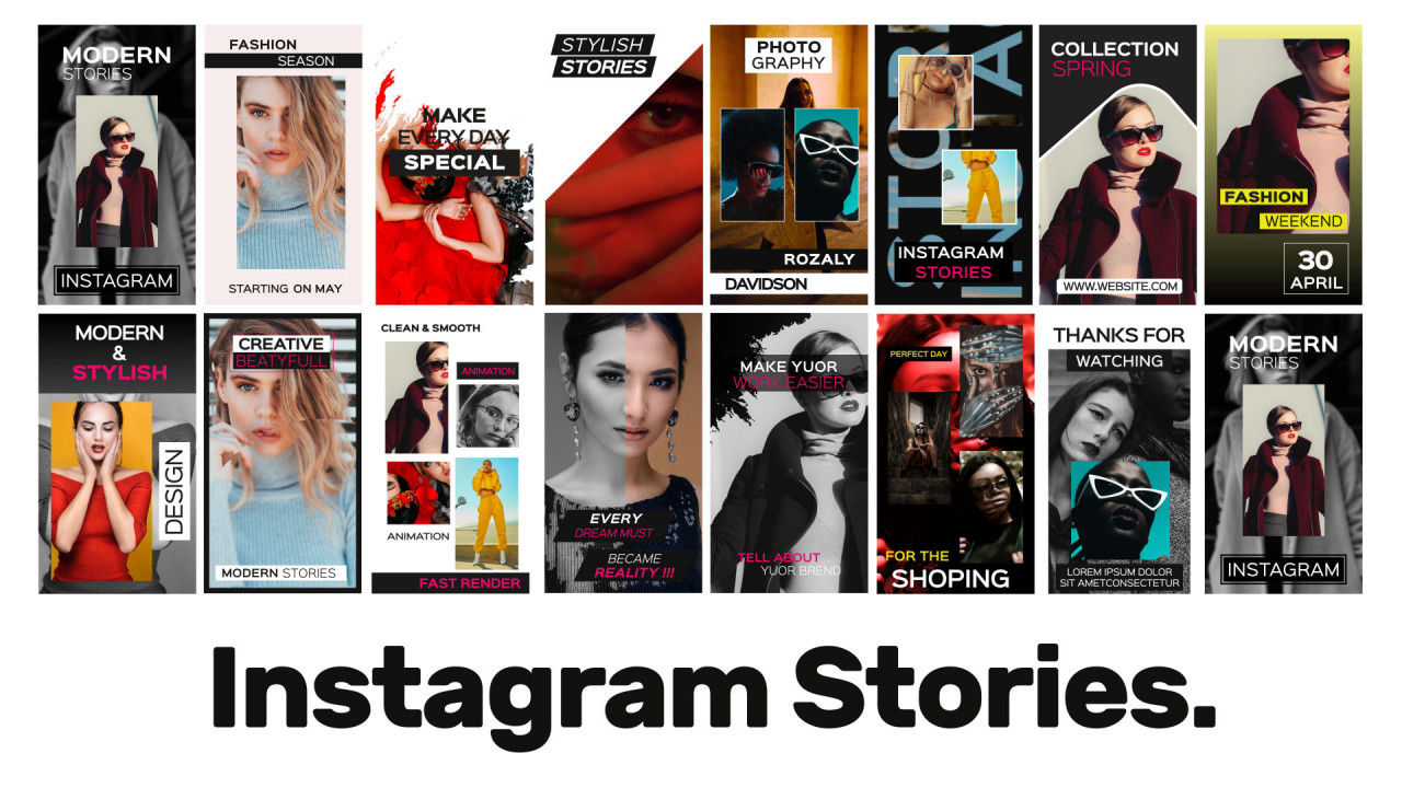 15个优雅动画Instagram故事亿图网易图库精选AE模板